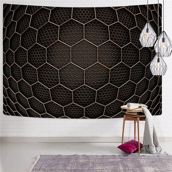 
Geometric Tapestry Psychedelic Home Tapestrys Vortex Wall Tapestry Honeycomb Tenture Mandala
                