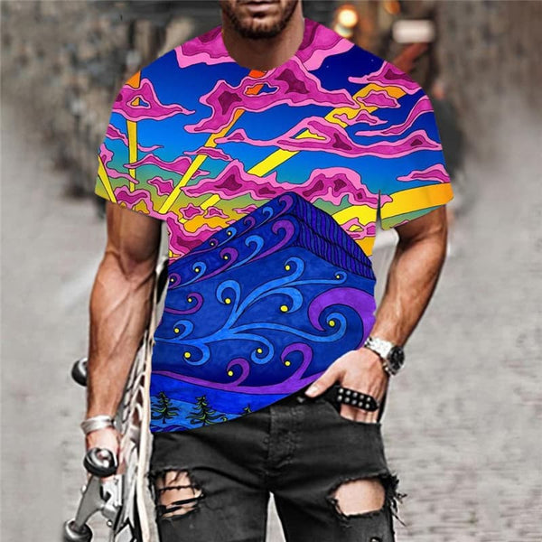 
Hippie T shirt Men Cloud T-shirts 3d Galaxy Funny T shirts Colorful Tshirt Printed
                