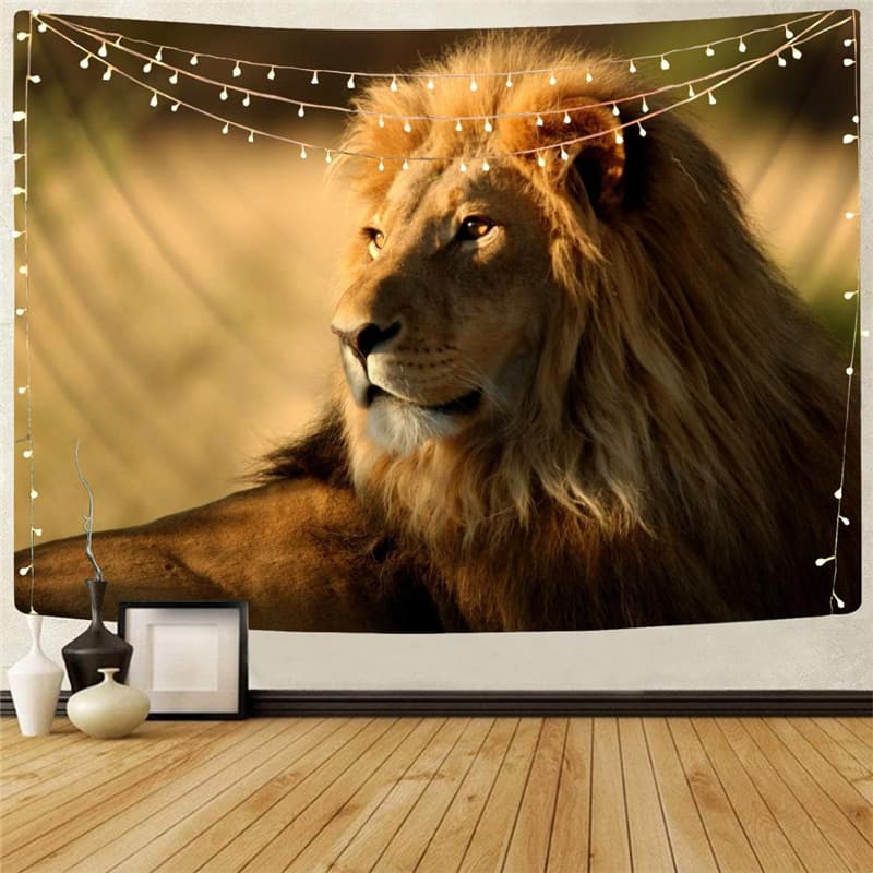 Lion Tapestry Animal Tenture Mandala Anime Home Tapestrys Harajuku Rug Wall Forest Tapestries