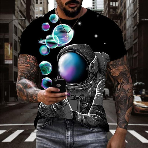 Astronaut T-shirt Men Sky T-shirts 3d Universe Shirt Print Funny Anime Clothes