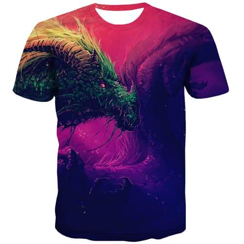 Animal T-shirt Men Colorful Shirt Print Harajuku Tshirt Printed Short Sleeve - KYKU