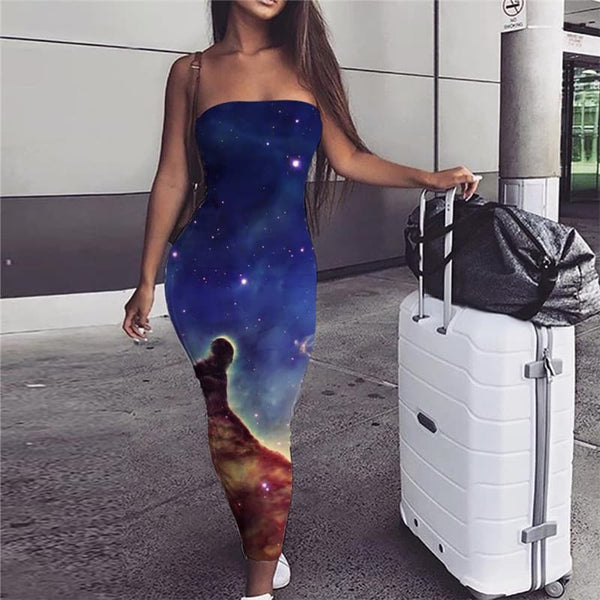 Galaxy Dress Women Space Vestido Sexy Universe Ladies Dresses Nebula Boho