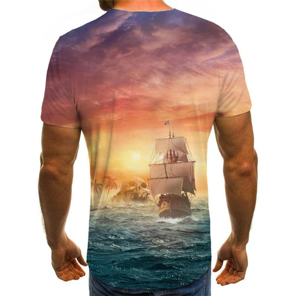 
Skull T shirt Men Sail Tshirt Printed Pirate T-shirts 3d Ocean Anime Clothes
                