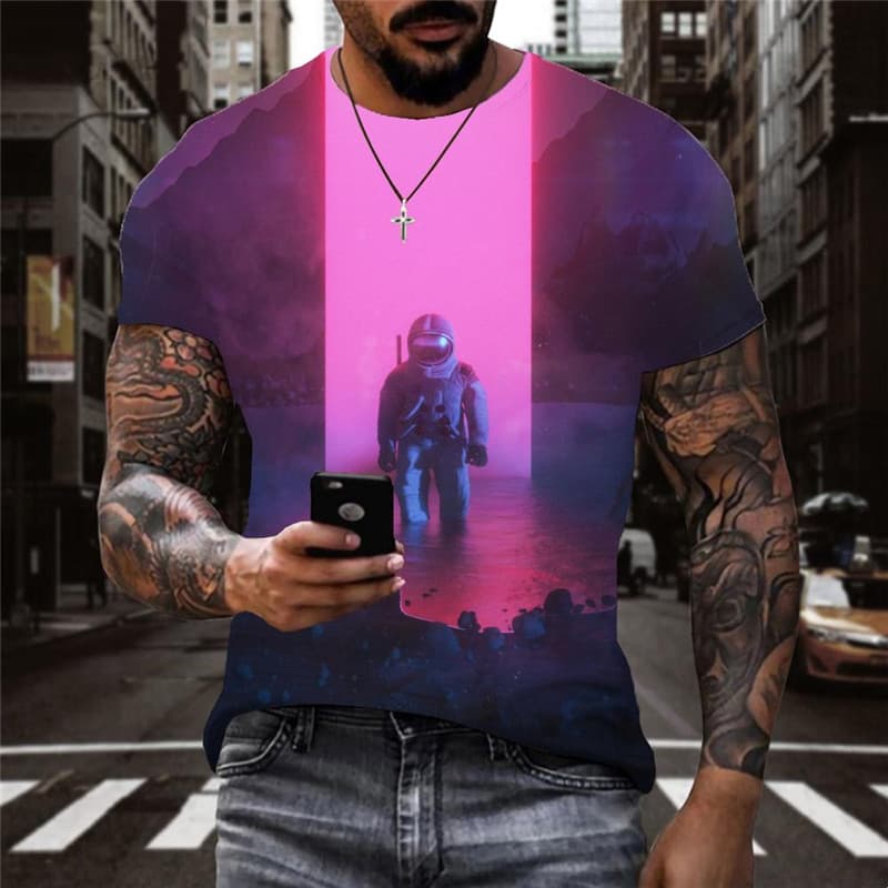Astronaut T shirt Men Novel Tshirt Printed Harajuku Anime Clothes Street T-shirts 3d