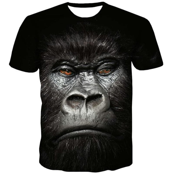 
Orangutan T-shirt Men Animal T-shirts 3d Ferocious Tshirts Casual Black Tshirt Printed
                