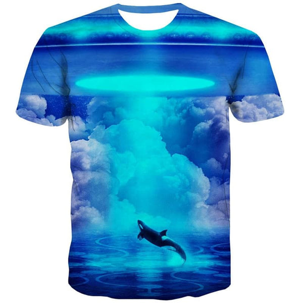
Fish T-shirt Men Animal Tshirts Casual Ufo Anime Clothes Mens Clothing T shirts
                
