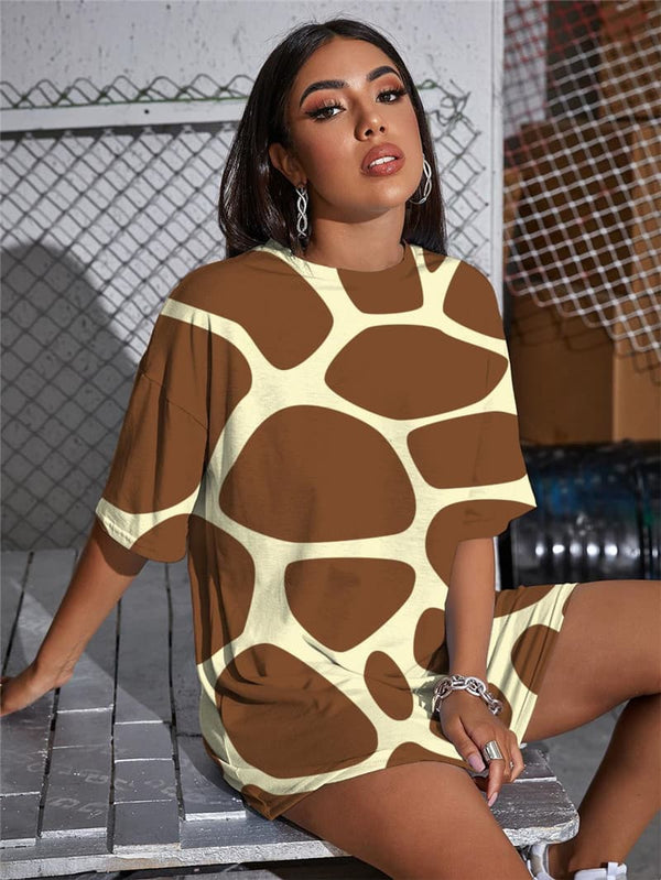 
Animal T-shirt Women Giraffe Funny T shirts Brindle Punk Rock Psychedelic Summer
                