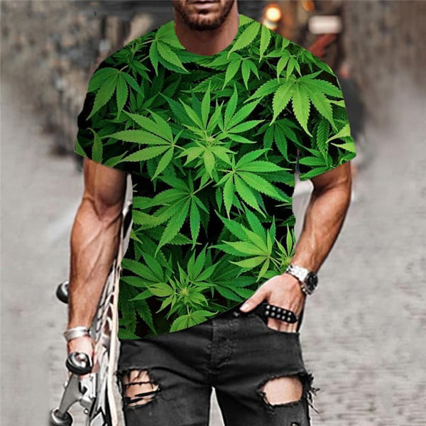 
Weeds T-shirt Men Leaves Tshirt Printed Green T-shirts 3d Harajuku Tshirts Casual
                