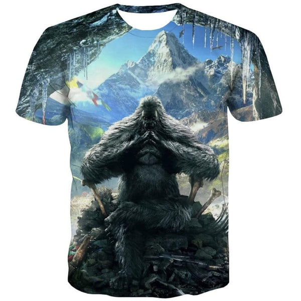 
Orangutan T-shirt Men Animal T-shirts 3d Ferocious Tshirts Casual Black Tshirt Printed
                