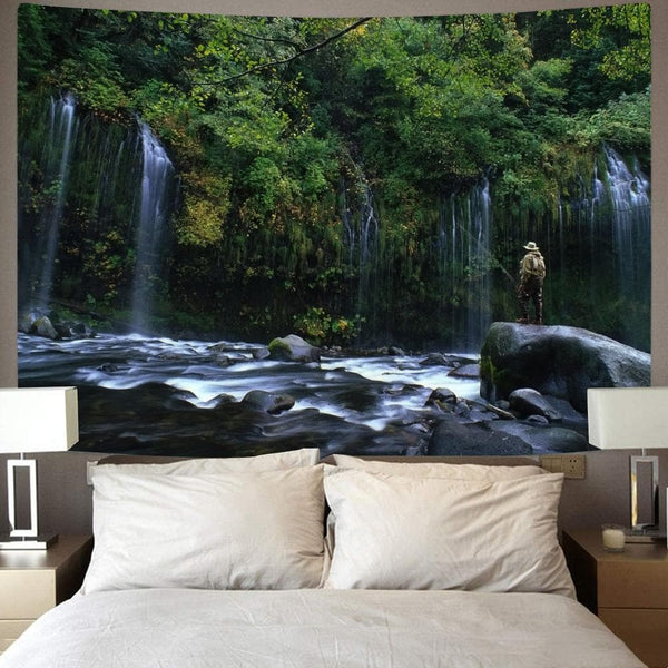 
Forest Tapestry Landscape Home Tapestrys Fishing Tenture Mandala Wall Hanging
                