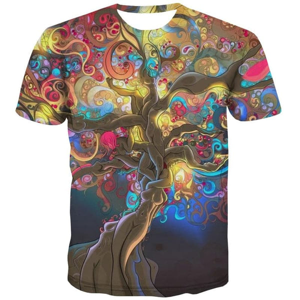 
Hippie T-shirt Men Tree Shirt Print Flower Tshirts Casual Colorful T-shirts 3d
                