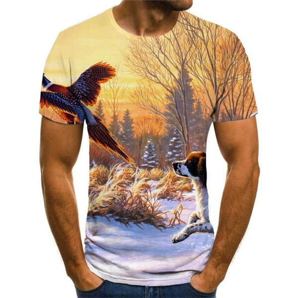 
Animal T-shirt Men Landscape Anime Clothes Snow Tshirt Printed Funny Tshirts Casual
                