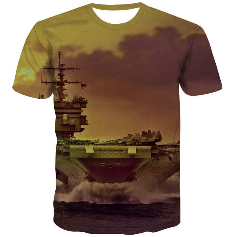 Military T-shirt Men War T shirts Funny Cloud Tshirts Novelty Metal Tshirt Anime - KYKU