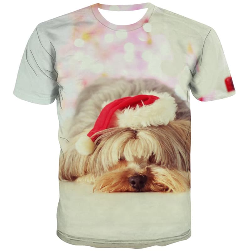Animal T-shirt Men Dog T-shirts Graphic Christmas Tshirt Anime Party Tshirts Casual