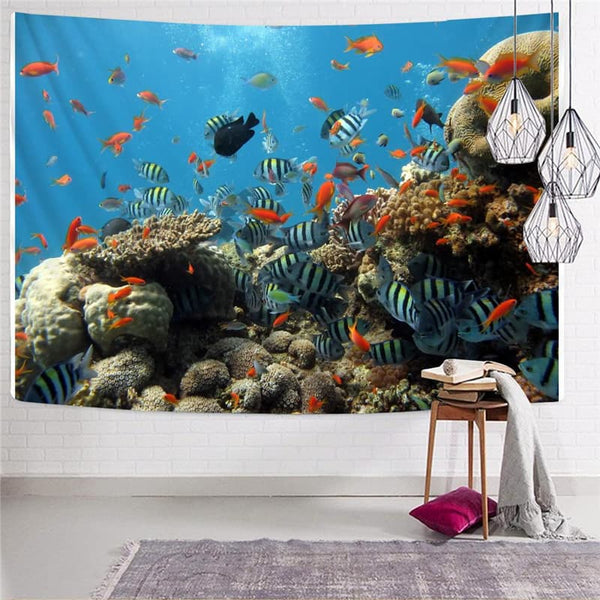 
Fish Tapiz Tropical Tapestries Ocean Tenture Mandala Carp Home Tapestrys Animal Rug Wall
                