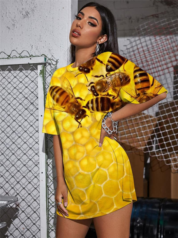 
Bee T-shirt Women Animal Shirt Print Lovely Funny T shirts Harajuku Tshirt Printed
                