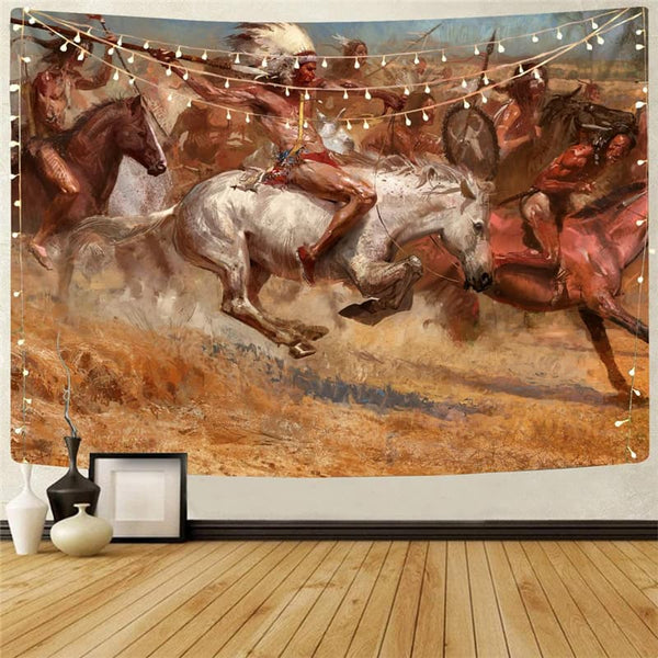 Indios Tapiz Horse Tapestries Animal Tenture Mandala War Home Tapestrys Graffiti Wall Tapestry