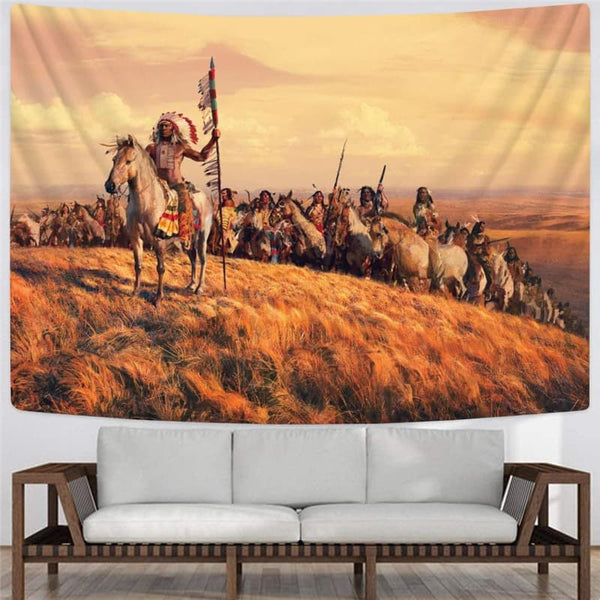 
Indios Tapiz Horse Tenture Mandala War Rug Wall Decor Mandala Witchcraft Printed
                