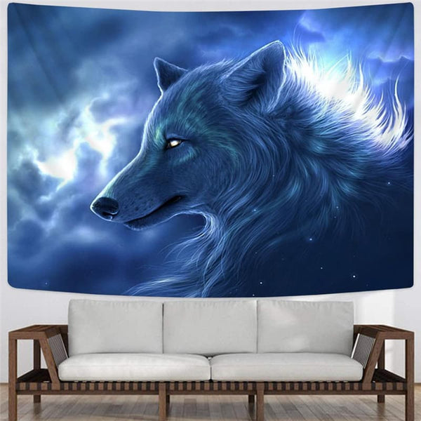 
Wolf Tapestry Animal Tenture Mandala Anime Home Tapestrys Cloud Wall Tapestry
                