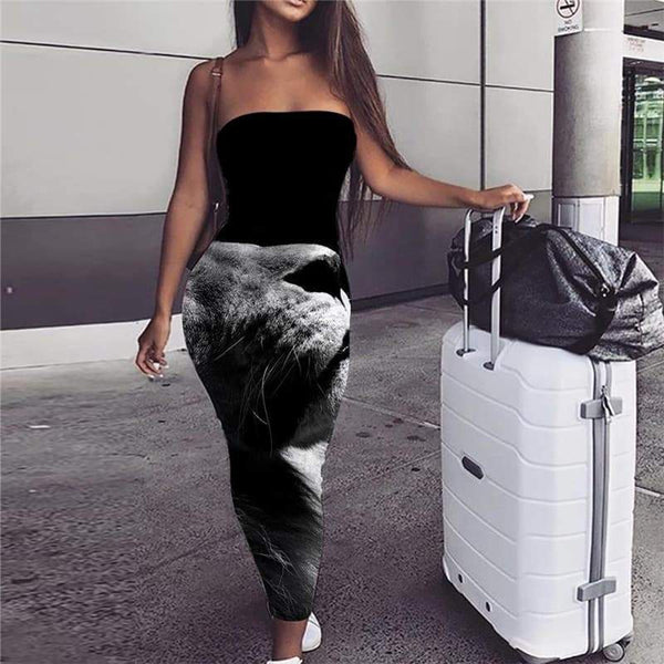 Lion Dress Women Animal Vestido Sexy Anime Party Black Sundress Sad Boho - KYKU