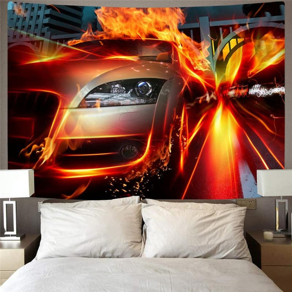 
Flame Tapestry Car Tenture Mandala Punk Rock Home Tapestrys Wall Hanging
                