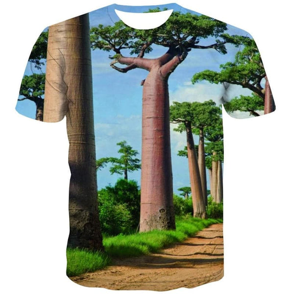 
Landscape T shirt Men Tree Anime Clothes Blue Sky Tshirts Casual Harajuku Shirt Print
                