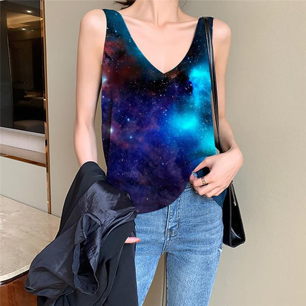 
Galaxy Tank-Top women Space Vest Printed Universe Funny Top Nebula Anime Clothes
                