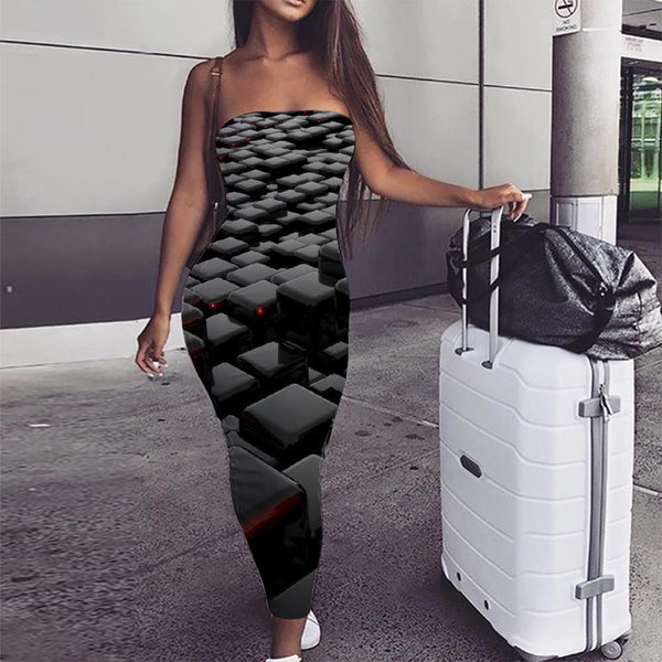 Geometric Dress Women Psychedelic 3d Print Vortex Vestido Sexy Stereoscopic Boho - KYKU
