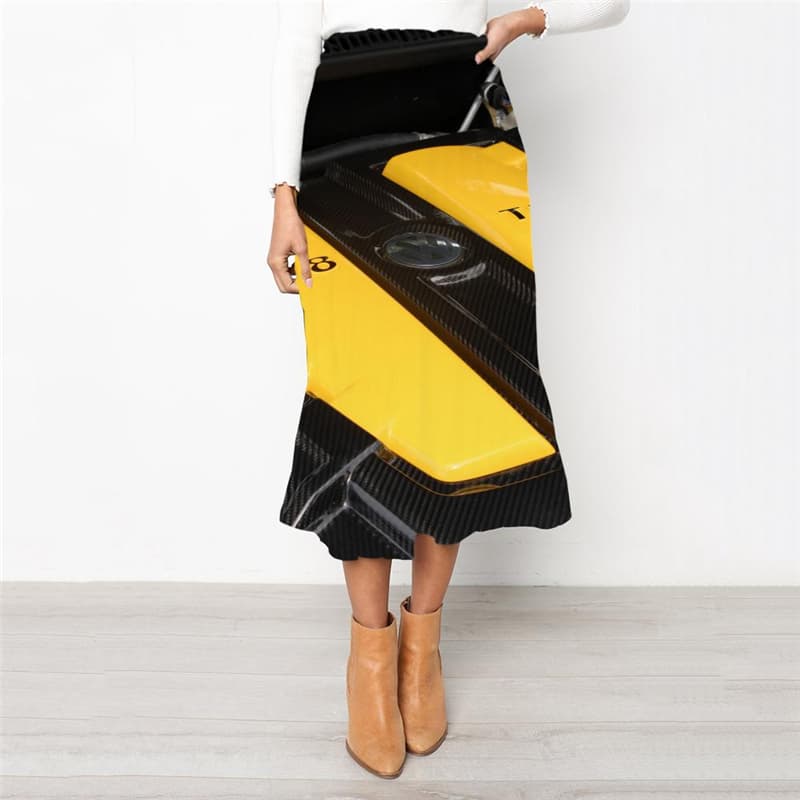 Metal Skirt Women Engine School skirt Gear High waist skirts Engine Rock Frauen