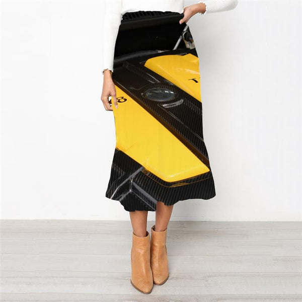 Metal Skirt Women Engine School skirt Gear High waist skirts Engine Rock Frauen