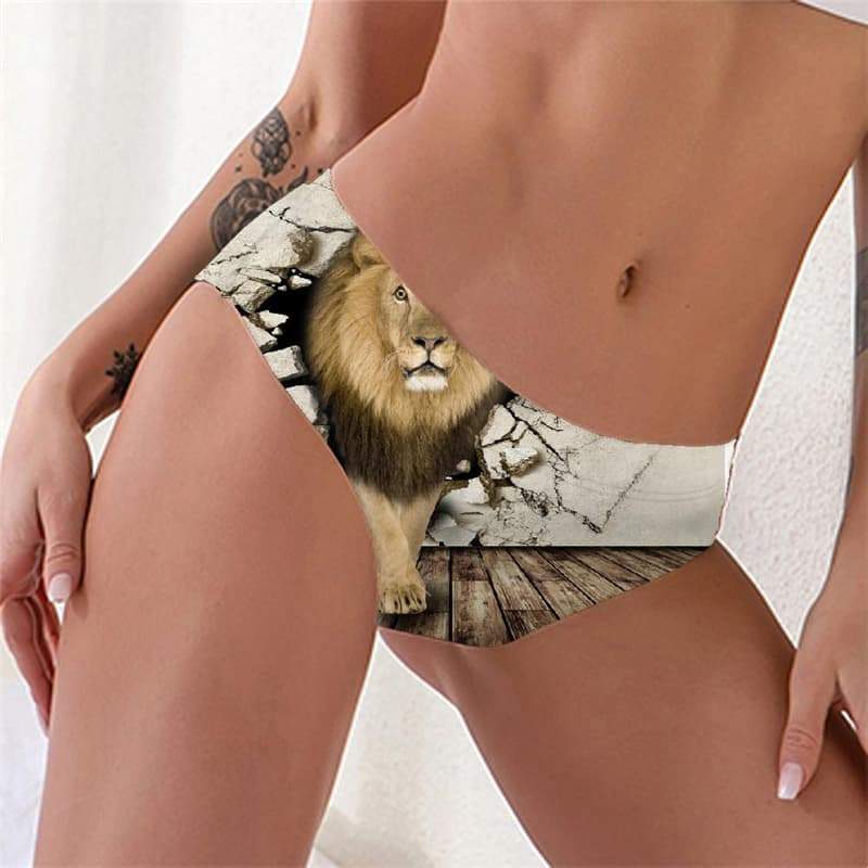 Lion Panties Women Animal Lingerie Female Anime Pantys Cartoon Knickers Harajuku Underwear - KYKU