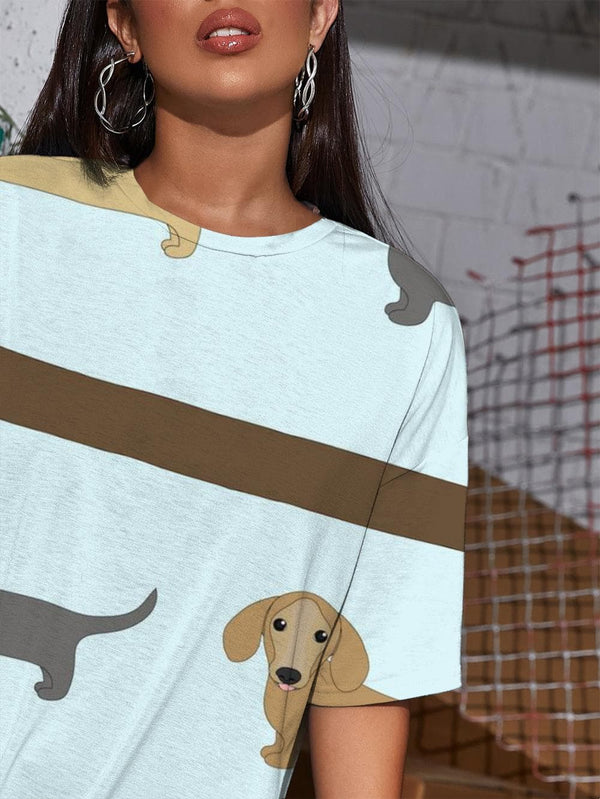 
Dog T Shirt Women Animal Summer Funny Tshirt Printed Lovely Punk Rock
                