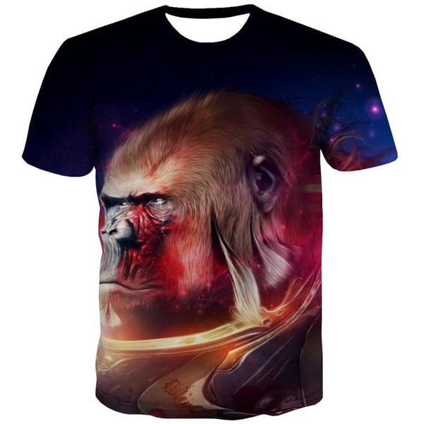 
Orangutan T-shirt Men Animal T-shirts 3d Ferocious Tshirts Casual Black Tshirt Printed
                