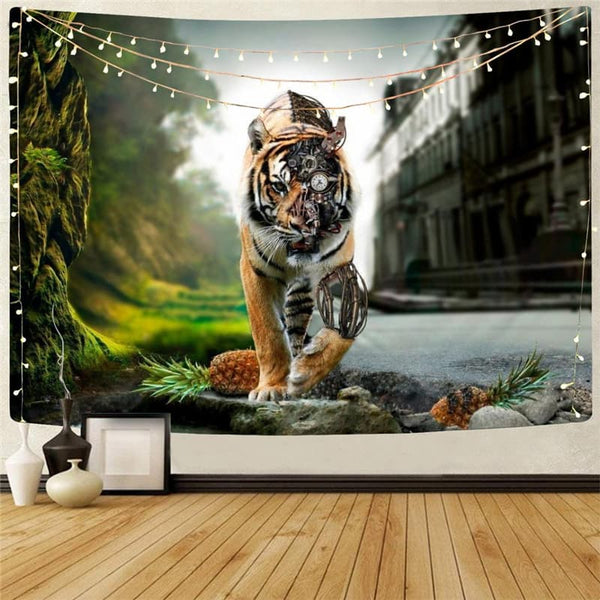 Lion Tapiz Animal Wall Tapestry Anime Tapestries Tiger Tenture Mandala Harajuku Rug Wall