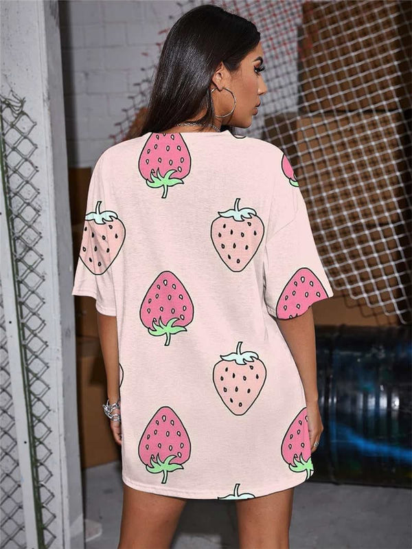 
Strawberry T Shirt Women Lovely Summer Harajuku Funny T shirts Colorful Gothic
                