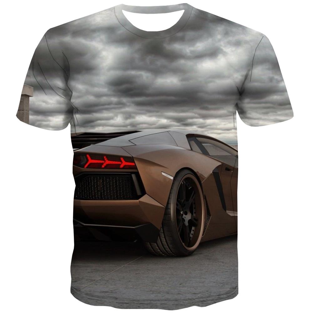 Racing Car T-shirt Men Metal Tshirt Printed City T-shirts Graphic Gray T shirts Funny Retro Tshirts Cool