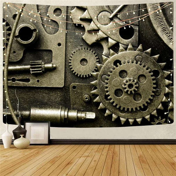 Metal Tapestry Engine Home Tapestrys Gear Rug Wall Hip Hop Tapestries