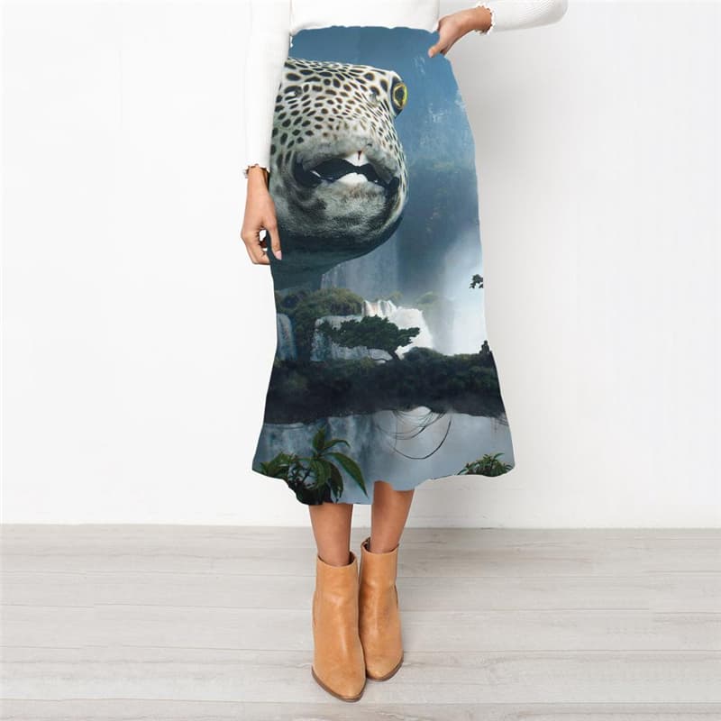 Fish Skirt Women Animal Rock Frauen Forest High waist skirts Womens Clothing
