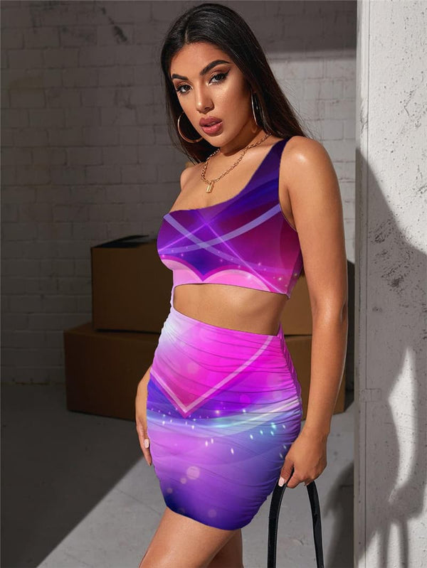 
Love Dresses Women Colorful Vestido Sexy Romantic 3d Print Couples Pleating
                