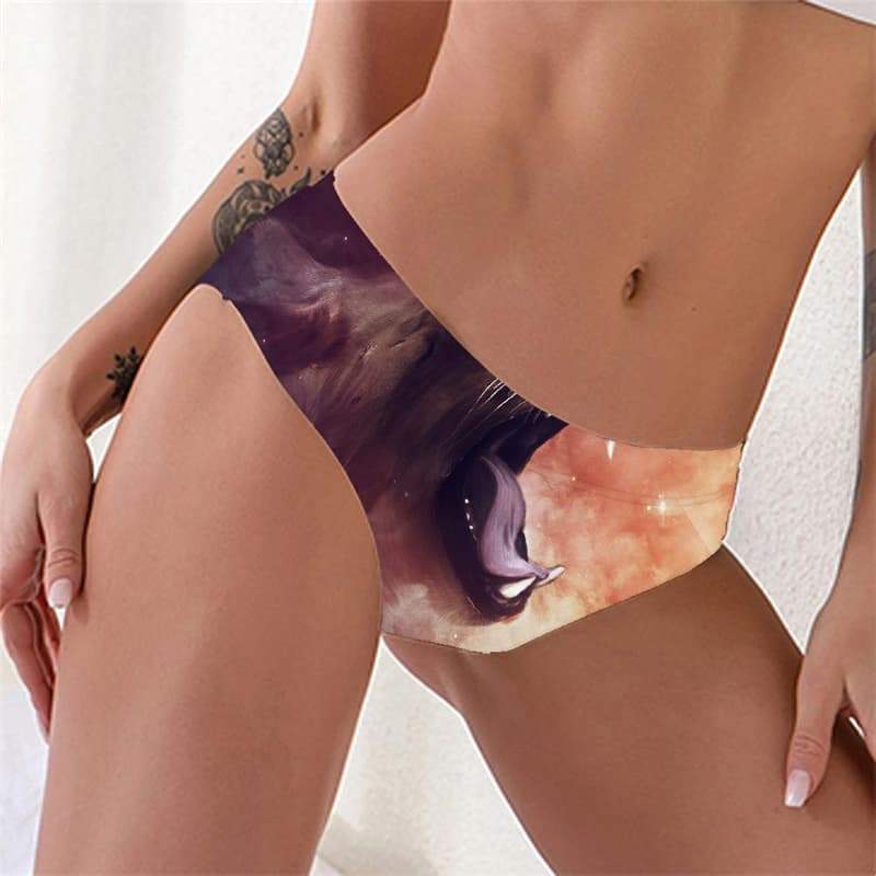 Lion Panties Women Animal Lingerie Female Anime Tanga Nebula Knickers Colorful Sexy - KYKU