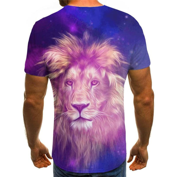 
Lion T shirt Men Animal Tshirts Casual Nebula Shirt Print Harajuku T-shirts 3d
                