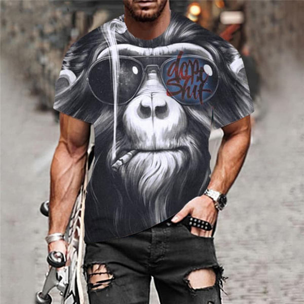 
Orangutan T shirt Men Animal Tshirts Casual Hip Hop Tshirt Printed Short Sleeve
                