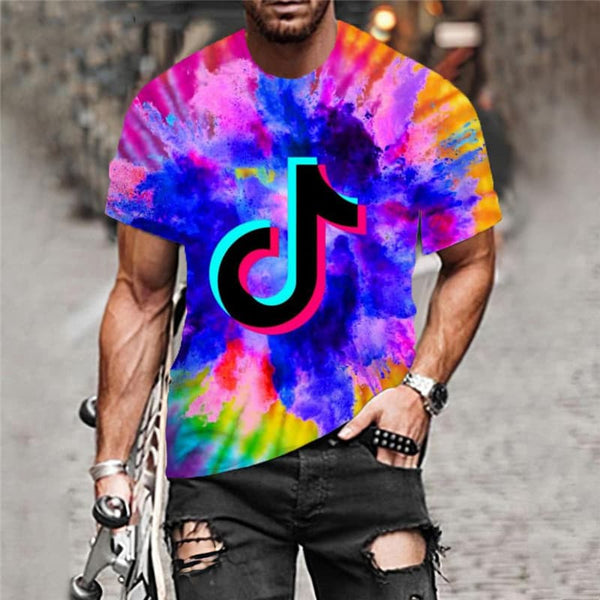 
Douyin T-shirt Men Dizziness Anime Clothes Music Tshirt Printed Colorful Funny T shirts
                