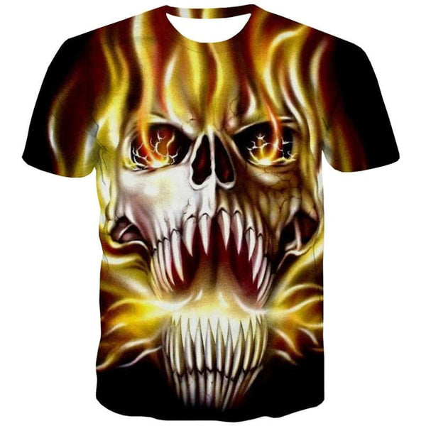 
Skull T-shirt Men Flame Shirt Print Skeleton T-shirts 3d Party Tshirt Printed
                