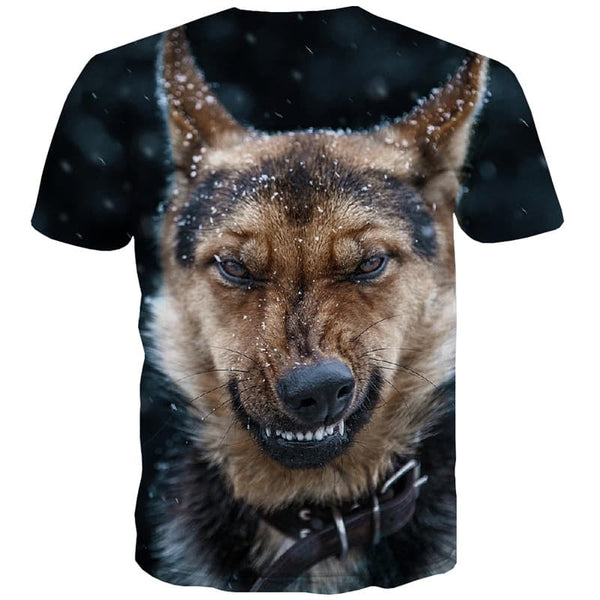 
Dog T shirts Men Animal T-shirts Graphic Ferocious Tshirts Novelty Snow Tshirts Casual - KYKU
                