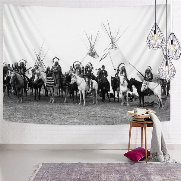 
Indios Tapiz Horse Tenture Mandala Animal Home Tapestrys War Rug Wall Decor
                
