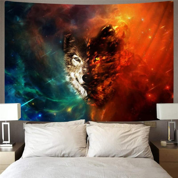 
Wolf Tapiz Animal Home Tapestrys Anime Rug Wall Nebula Wall Tapestry Space Tenture Mandala
                