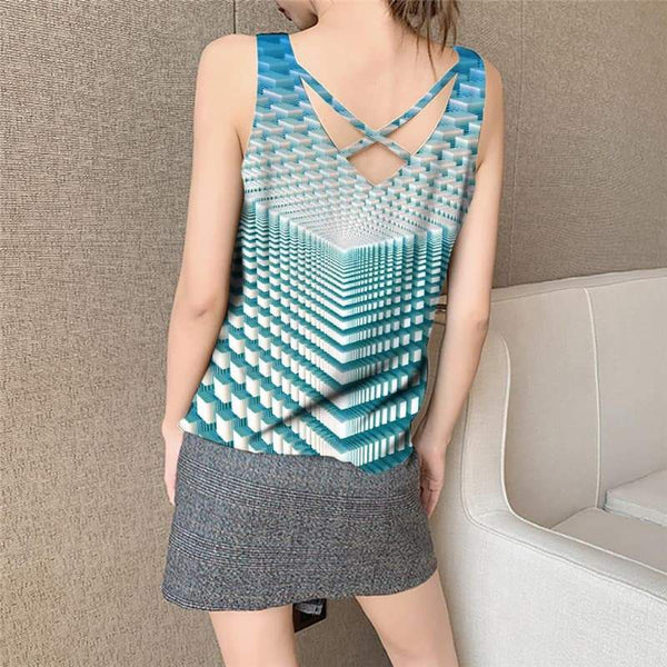 
Geometric Tank-Top women Psychedelic Vest Printed Vortex Sleeveless 3d Blue Anime Clothes - KYKU
                