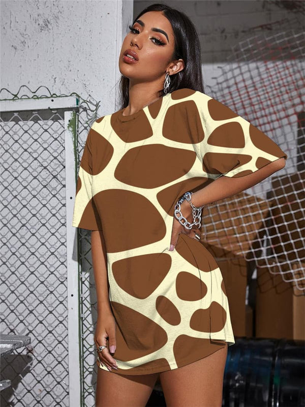 
Animal T-shirt Women Giraffe Funny T shirts Brindle Punk Rock Psychedelic Summer
                