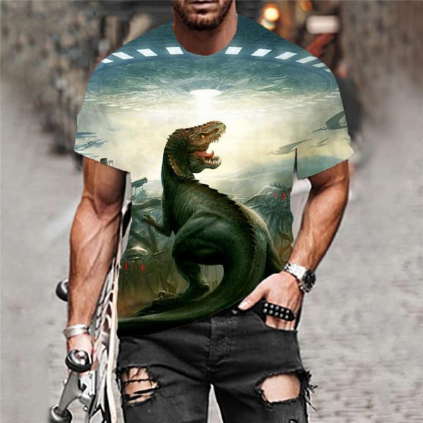 
Dinosaur T-shirt Men Animal Funny T shirts War Anime Clothes Hip Hop Tshirts Casual
                